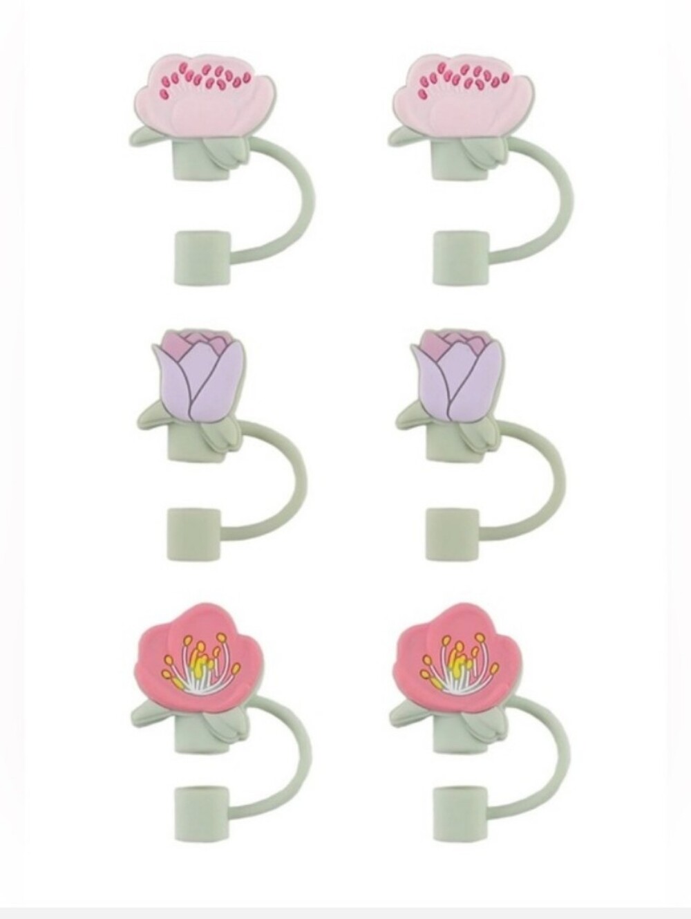6pc-Floral 🌸🌷 Straw Toppers